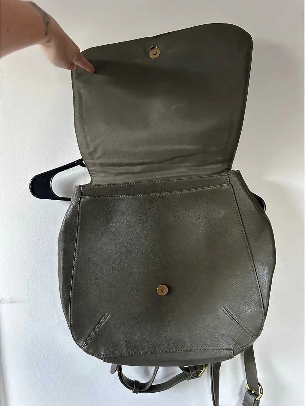 Universal Thread Olive Green Leather Backpack